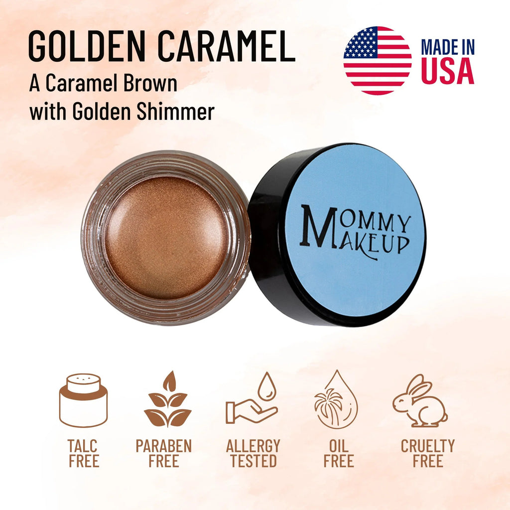 Mommy Makeup — Golden Caramel Any Wear Creme - A Waterproof Multi-tasking creme to powder product for eyes, cheeks & lips. Can be worn anywhere