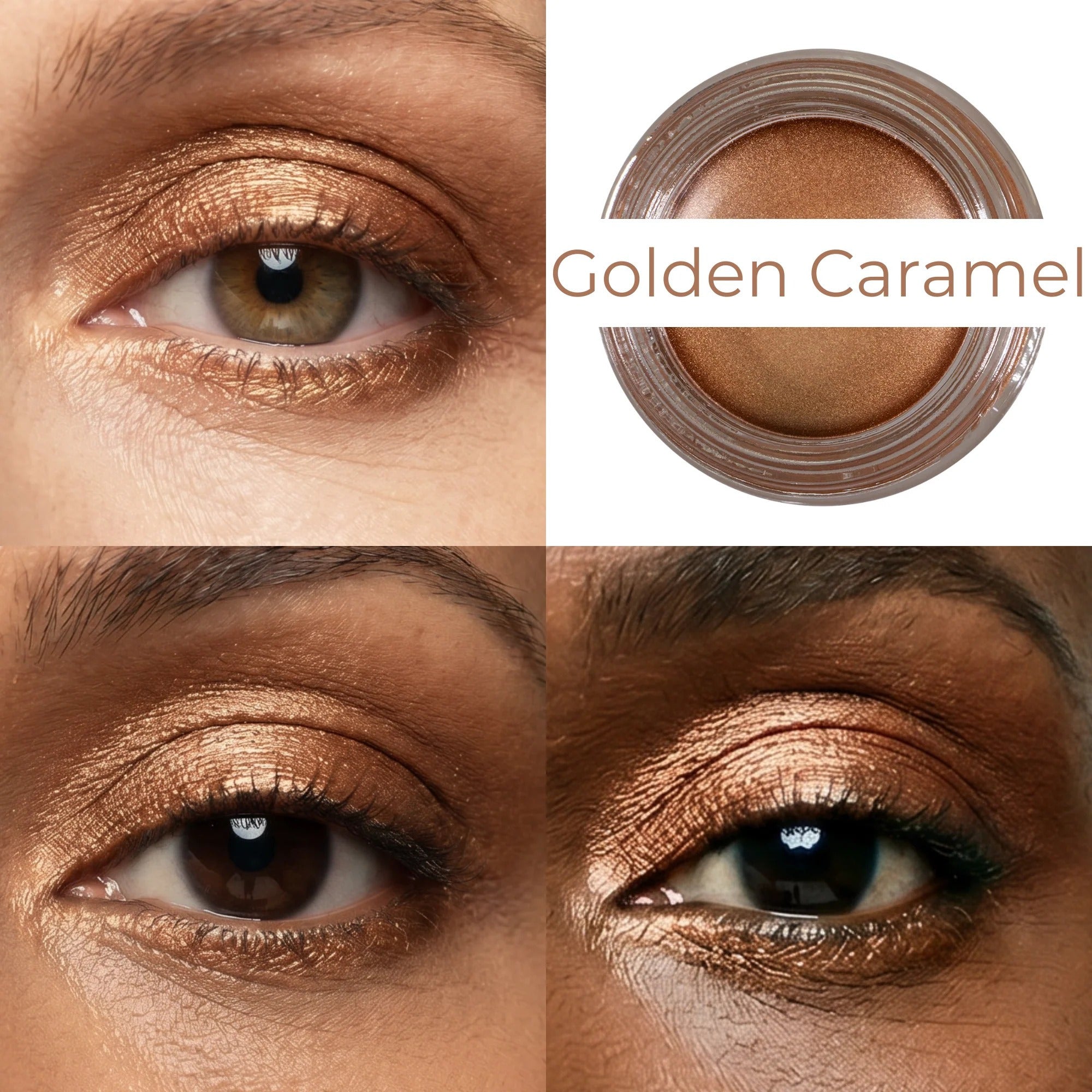 Mommy Makeup — Golden Caramel Any Wear Creme - A Waterproof Multi-tasking creme to powder product for eyes, cheeks & lips. Can be worn anywhere