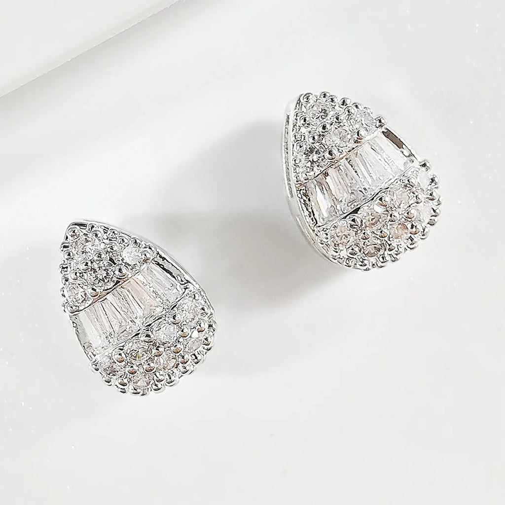 Moonso Pave Teardrop Stud Earrings