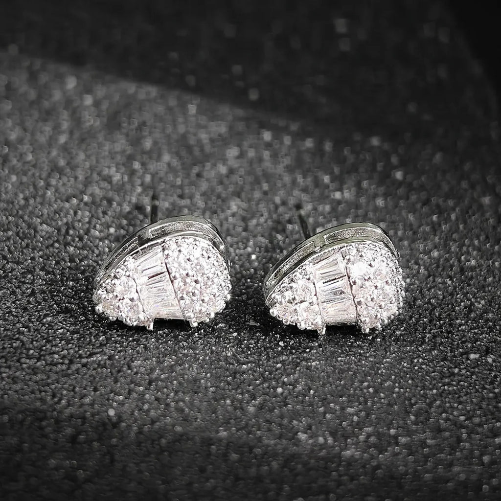 Moonso Pave Teardrop Stud Earrings