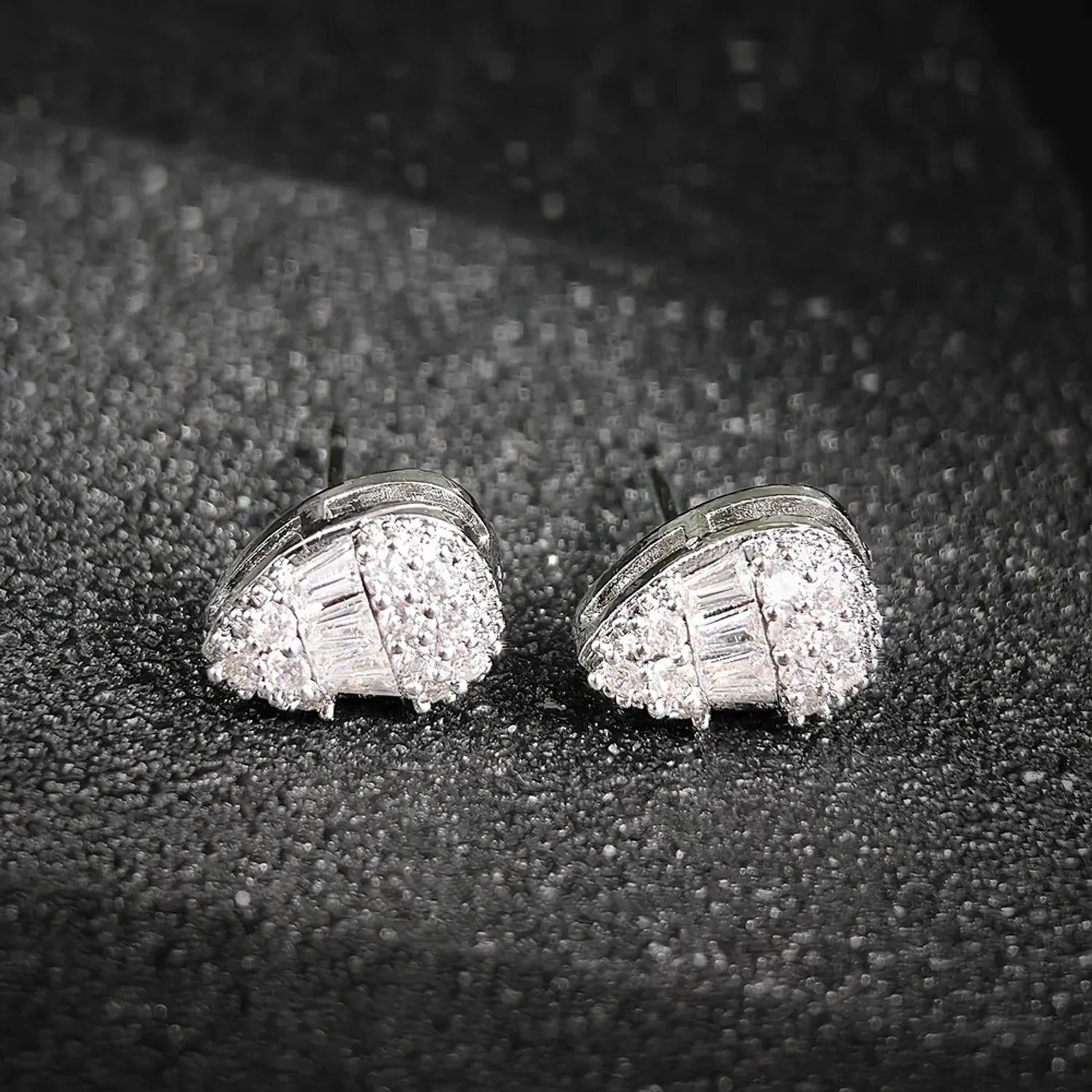 Moonso Pave Teardrop Stud Earrings