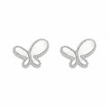 Mother-of-Pearl Butterfly Stud Gold Earrings - 18K Gold Plated Stainless Steel