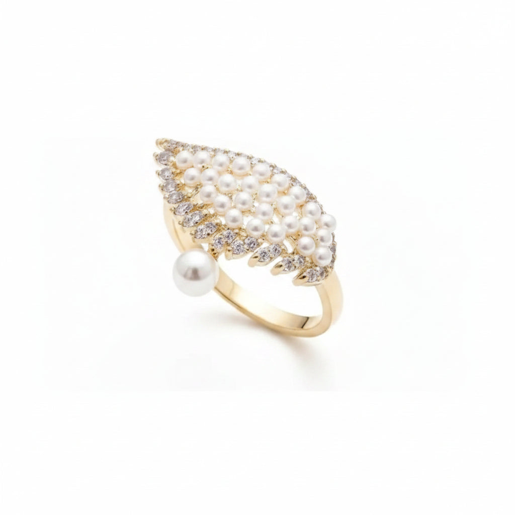 Multi-Layer Pearl & Zirconia Ring