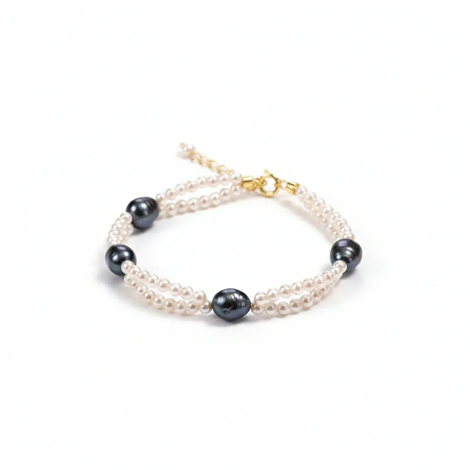 Natural Baroque Pearl Bracelet — Tahitian, Rose & Cream