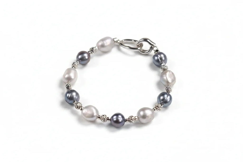 Natural Baroque Pearl Bracelet — Tahitian, Rose & Cream