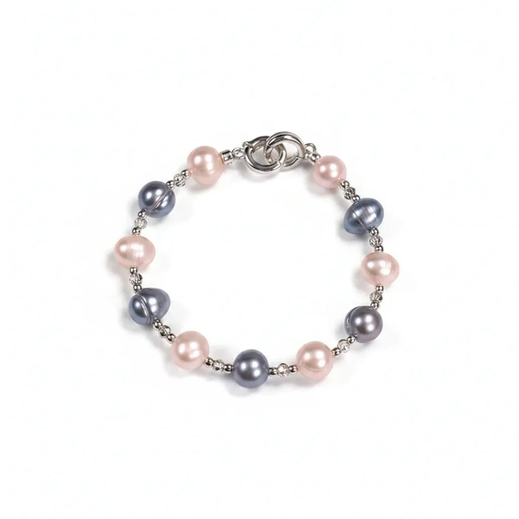 Natural Baroque Pearl Bracelet — Tahitian, Rose & Cream