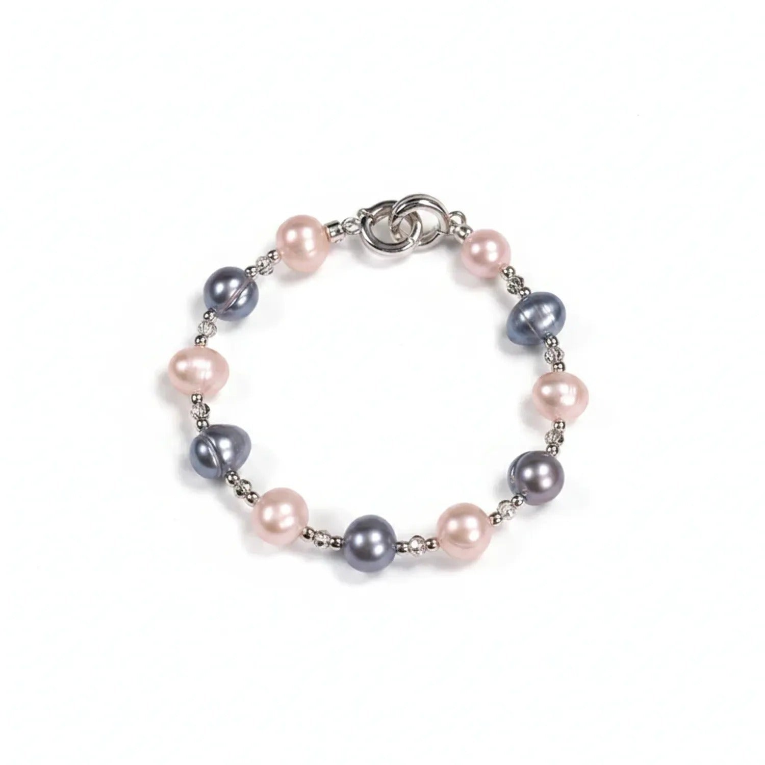 Natural Baroque Pearl Bracelet — Tahitian, Rose & Cream