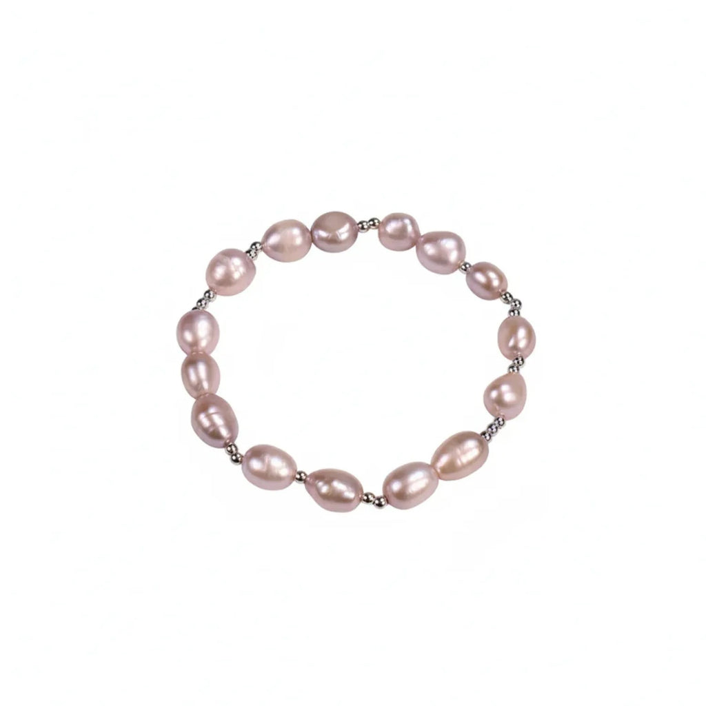 Natural Baroque Pearl Bracelet — Tahitian, Rose & Cream
