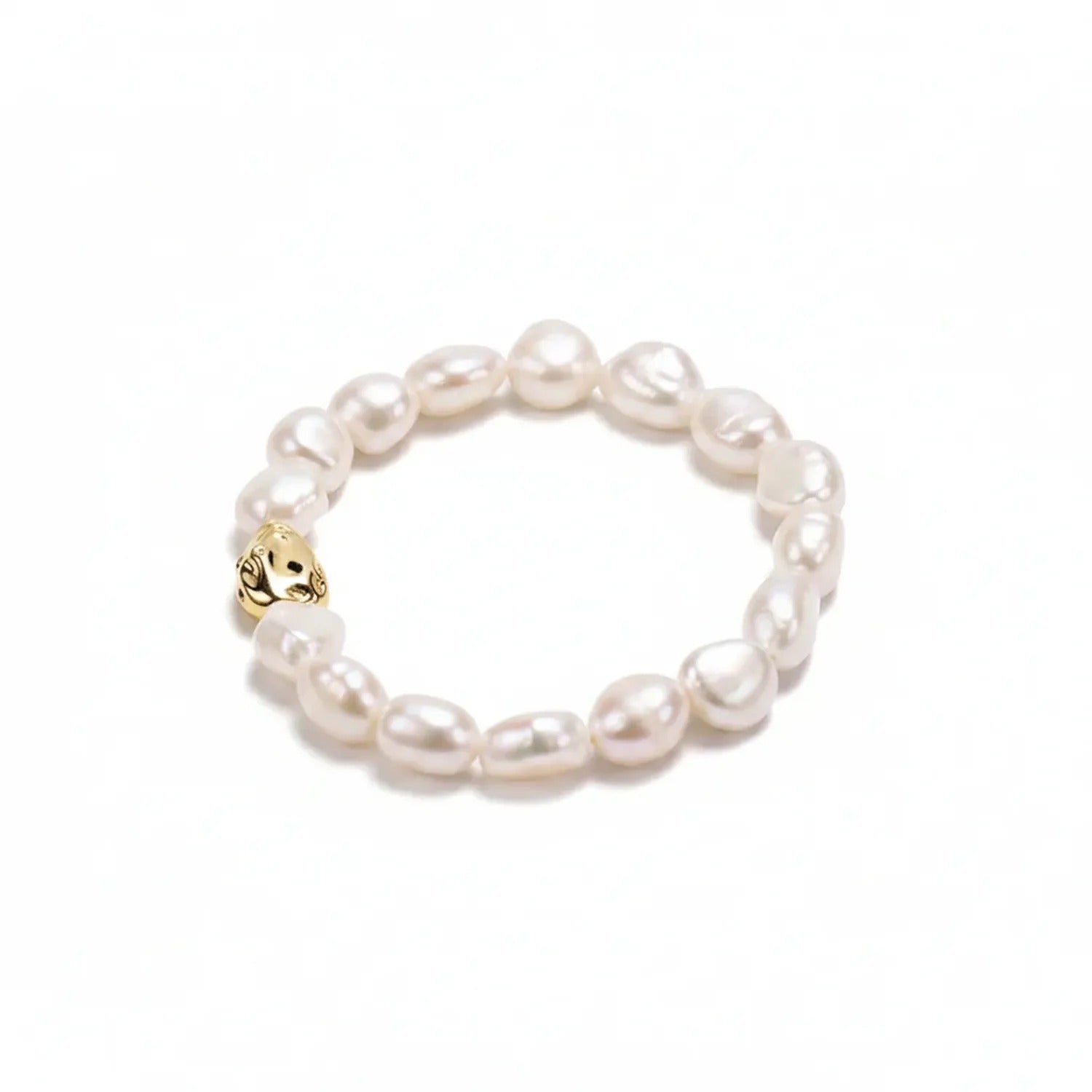 Natural Baroque Pearl Bracelet — Tahitian, Rose & Cream