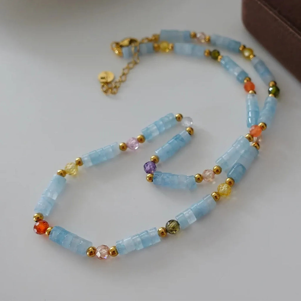Natural Shoushan Stone Beaded Necklace