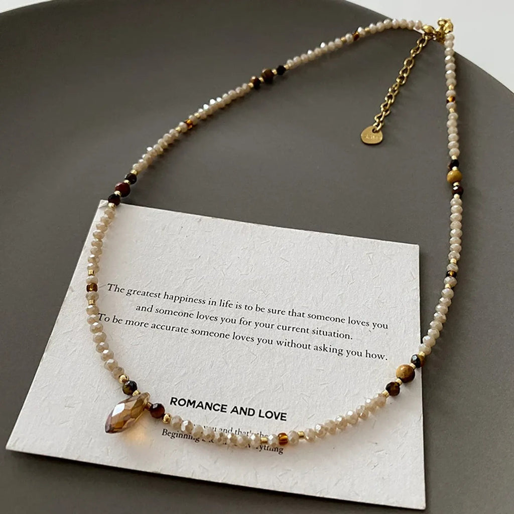 Natural Shoushan Stone Beaded Necklace