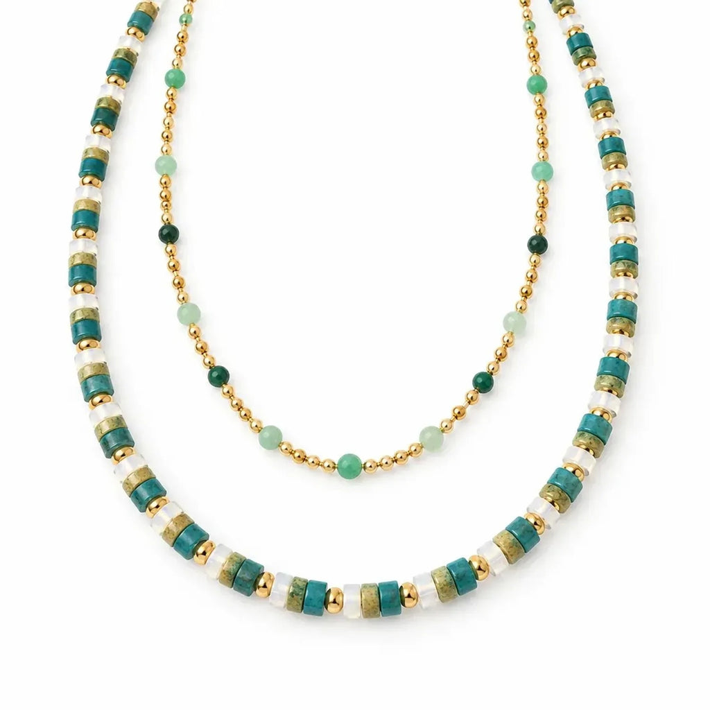 Natural Stone Beaded Collarbone Necklaces for Women