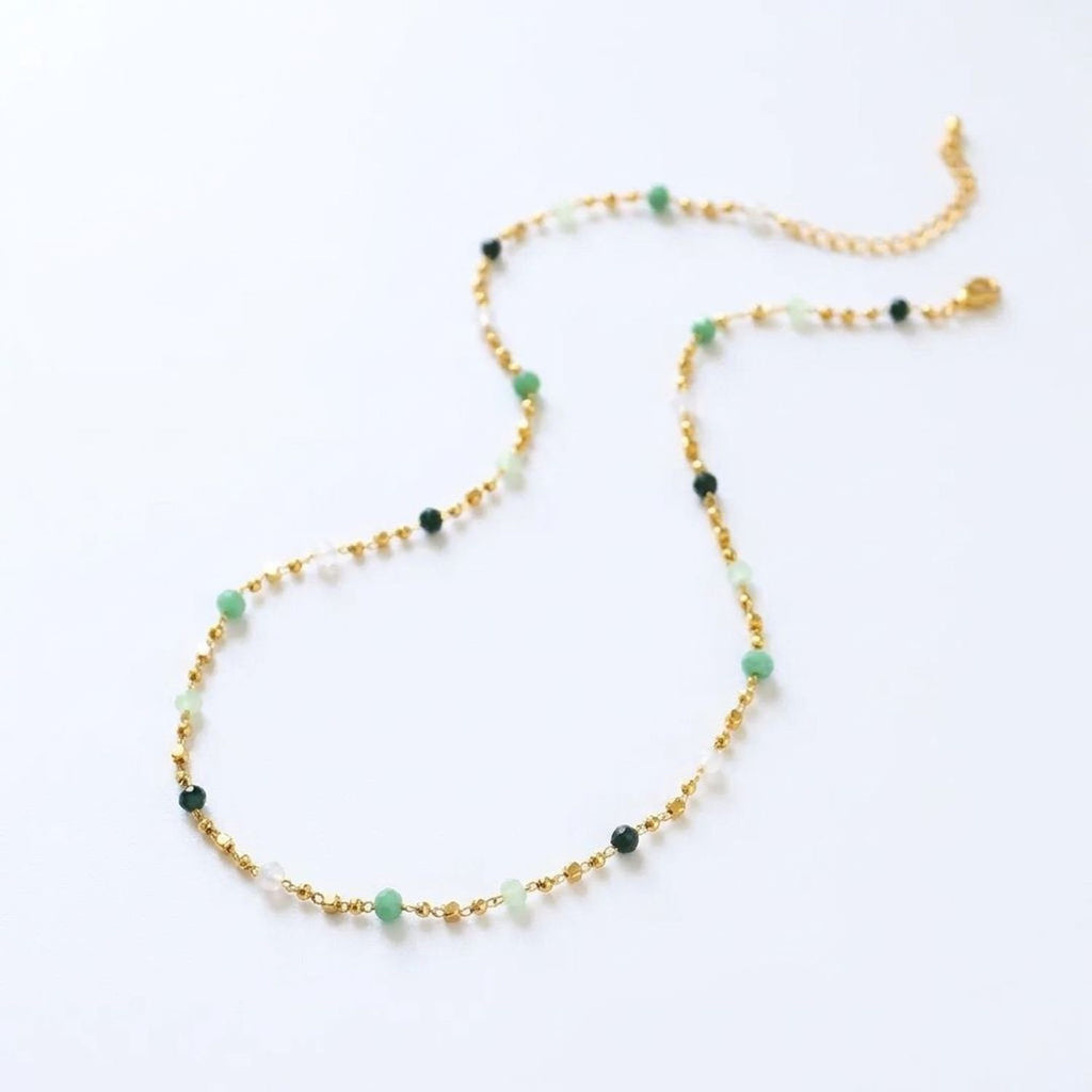 Natural Stone Beaded Collarbone Necklaces for Women