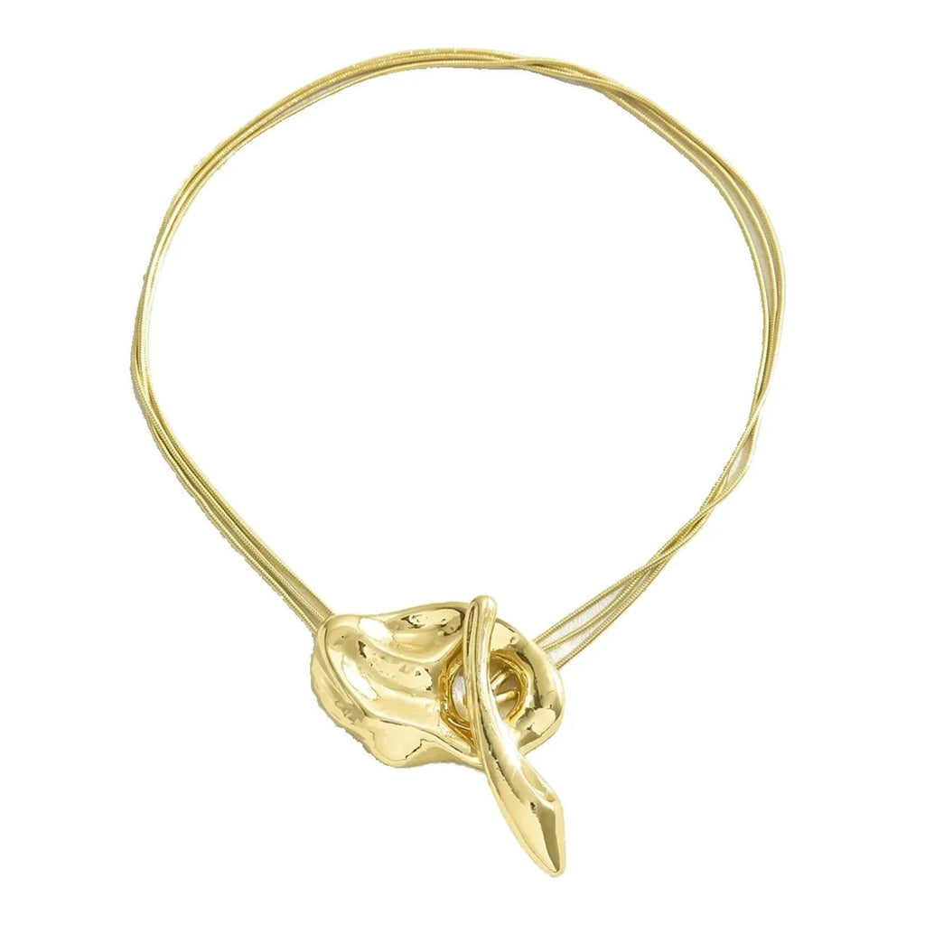 New Arrival Cross-border European American Women Necklace, Geometric Irregular Shape OT Buckle Long Clavicle Chain, Versatile Trendy Daily Neck Jewelry For Ladies