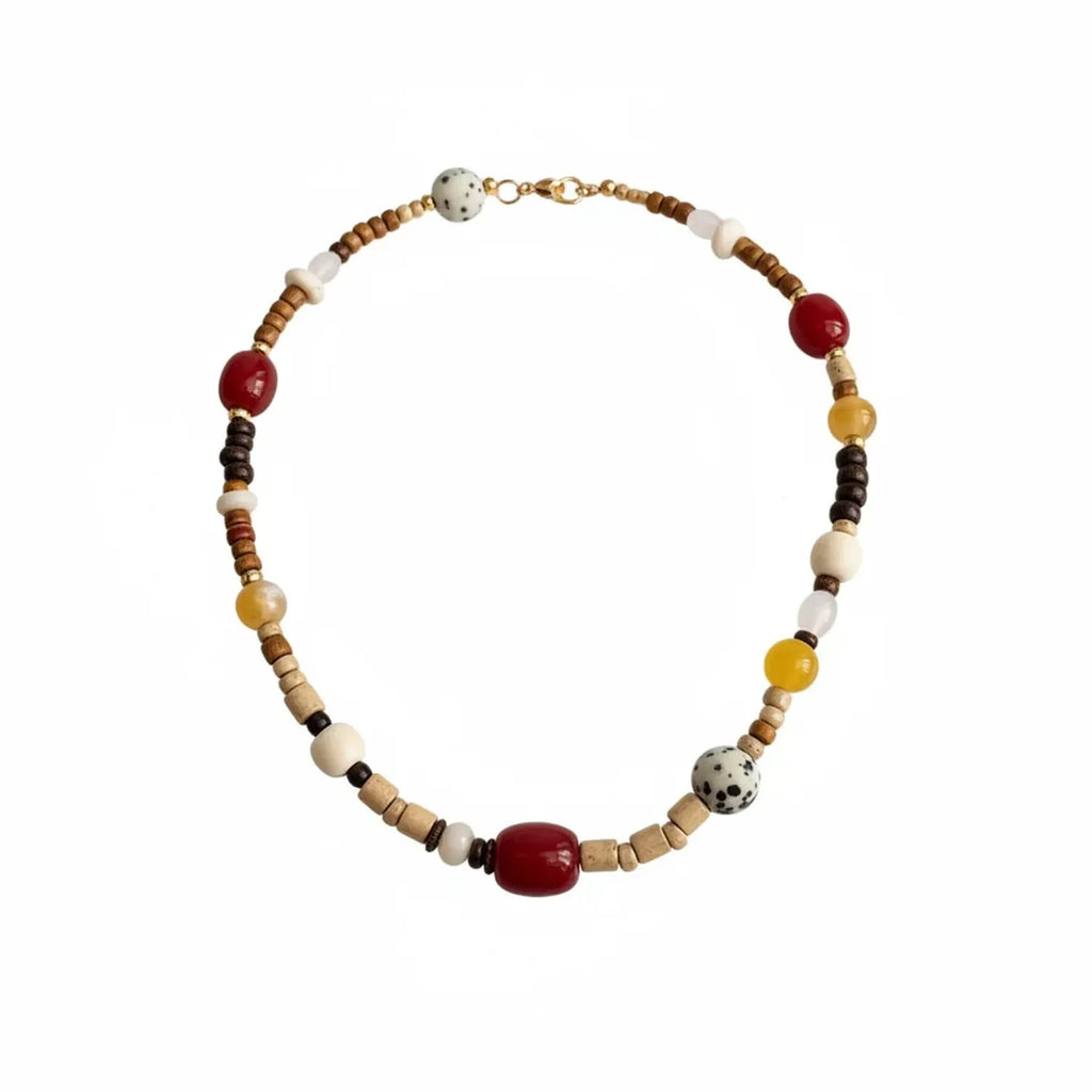 New Chinese Retro Natural Stone Dopamine Beaded Necklace