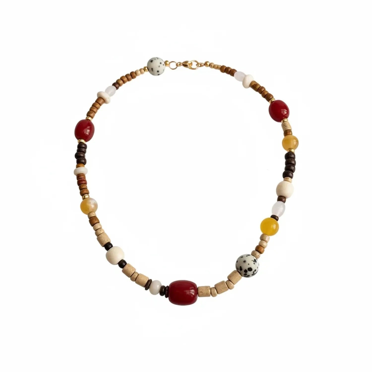 New Chinese Retro Natural Stone Dopamine Beaded Necklace