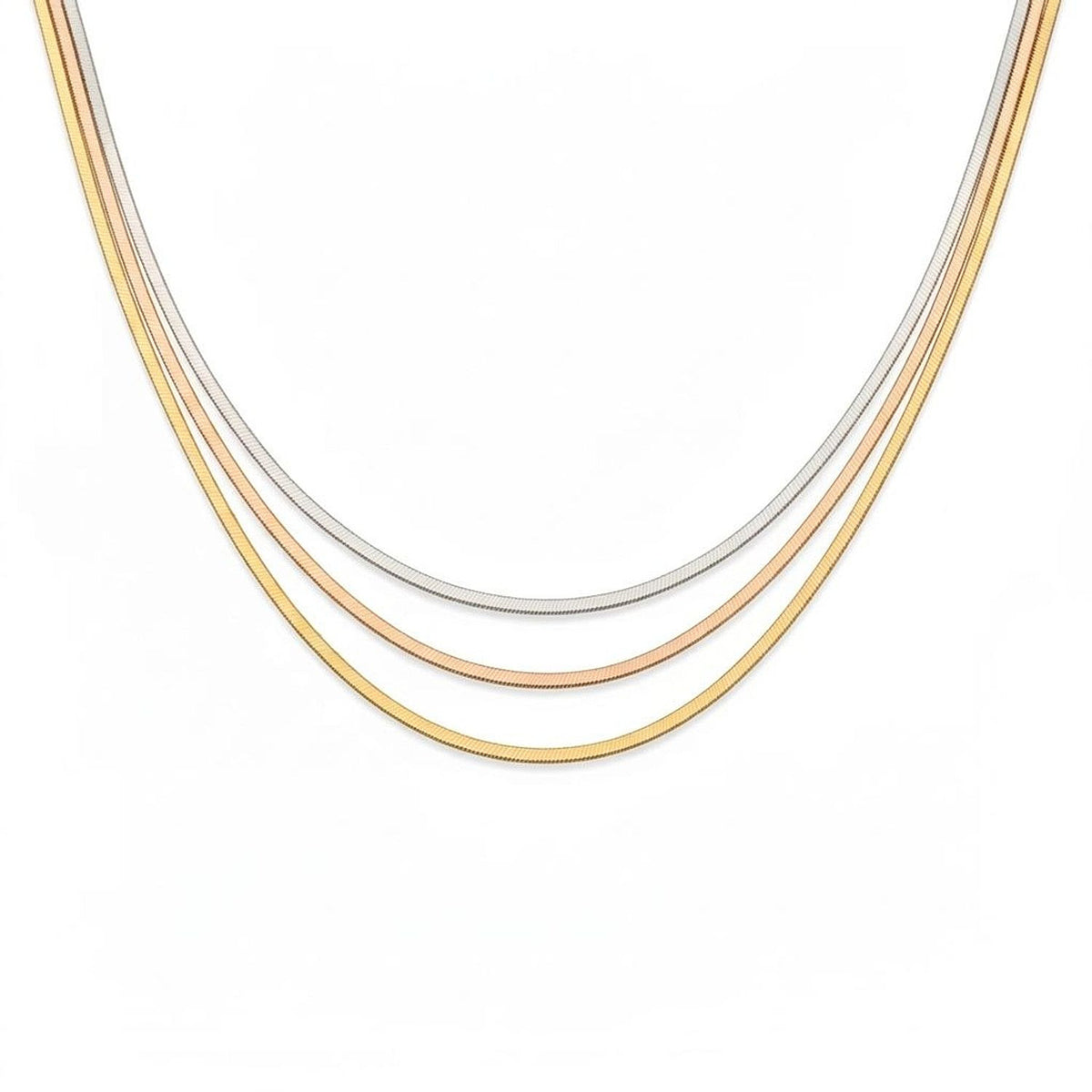 Octagonal Snake Chain Necklace - S925 Sterling Silver Gold Chain