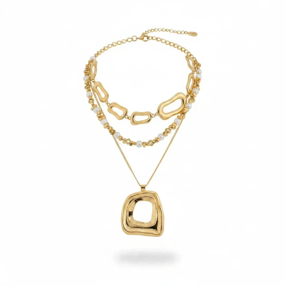 Oversized Faux Pearl Choker Necklace - Chunky Alloy Statement Jewelry for Women