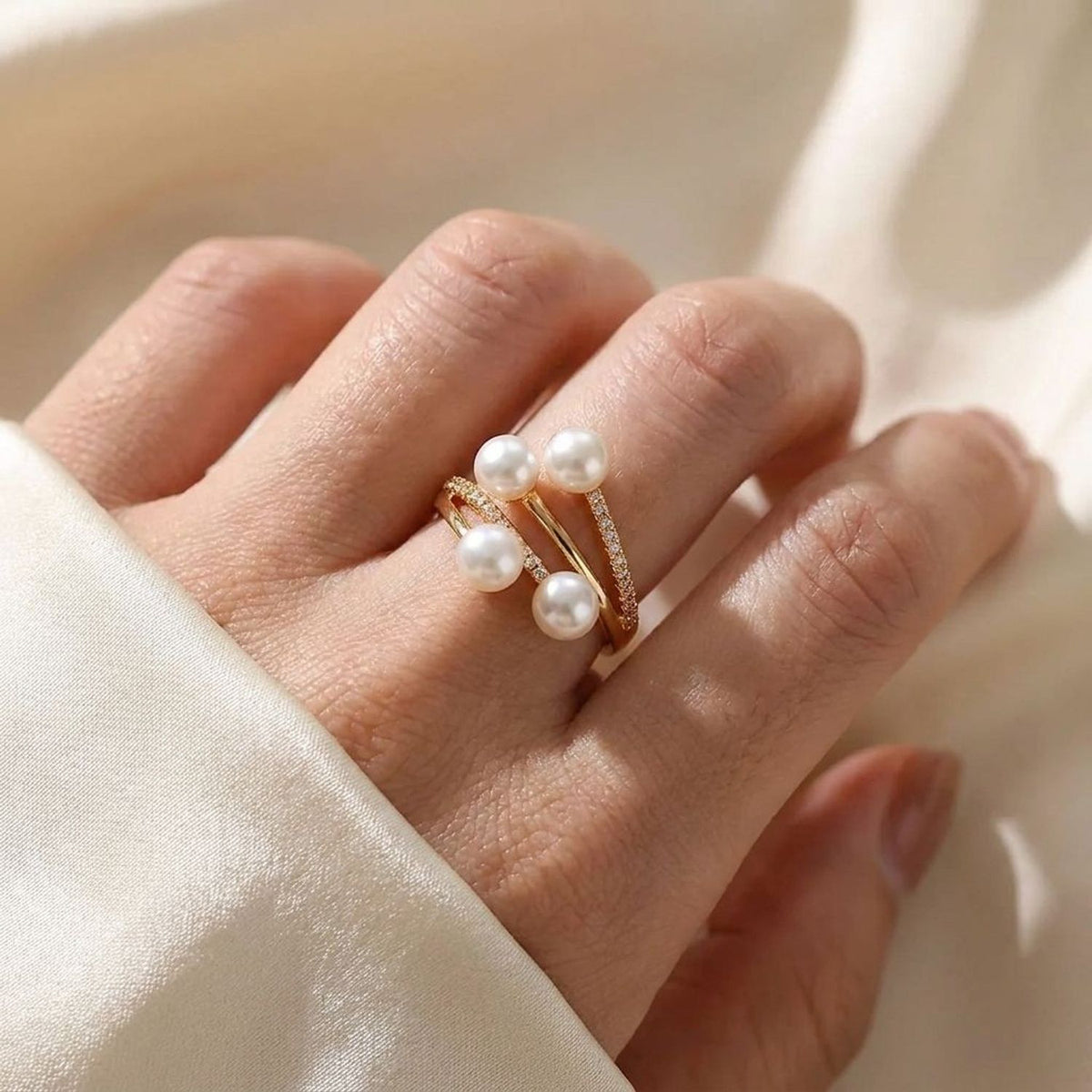 Pearl & Cubic Zirconia Classic Ring | Fashion Jewelry Ring — lifestyle