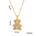 Playful Bear & Heart Necklace