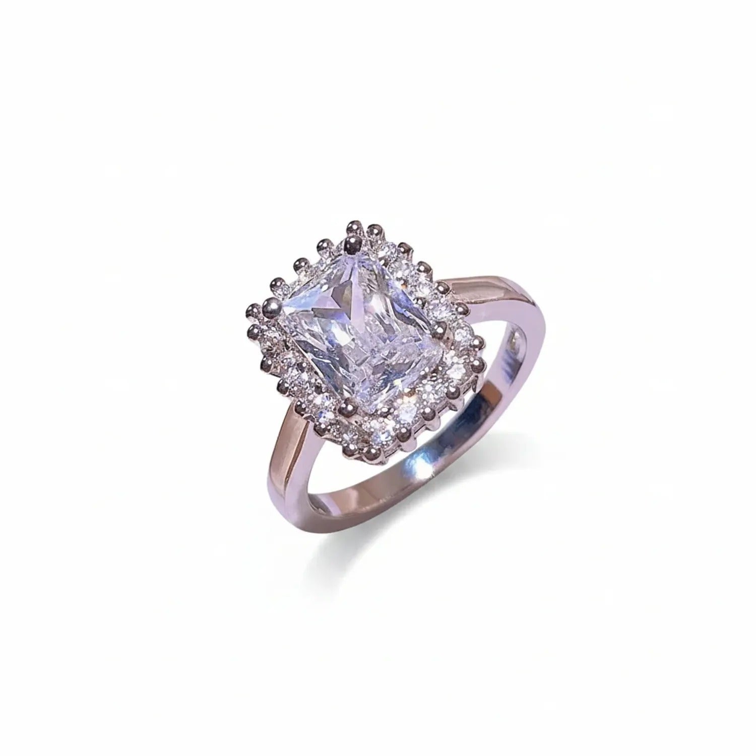 Princess Square Diamond Zircon Set — Earrings, Necklace & Ring