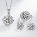 Princess Square Diamond Zircon Set — Earrings, Necklace & Ring