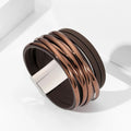 PU Leather Multi-Layer Braided Bracelet — Magnetic Clasp