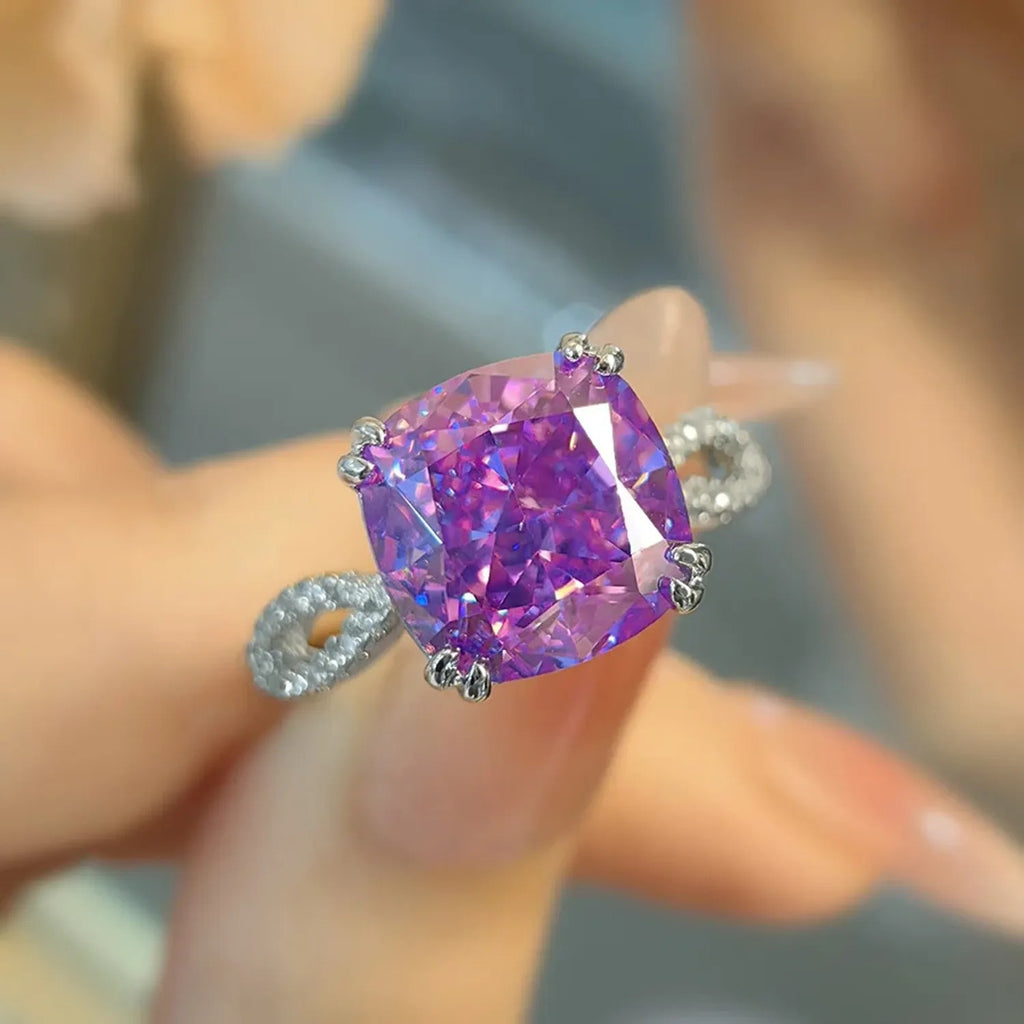 Purple Starry Sky Ice-Cut Satin Ring