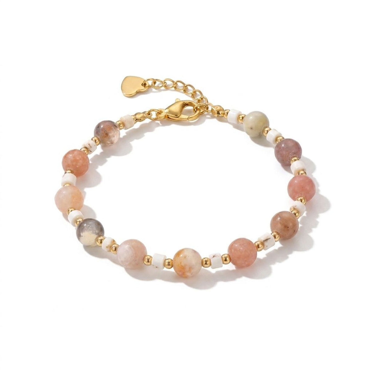 Retro Natural Stone Beaded Layered Collarbone Necklace for Women