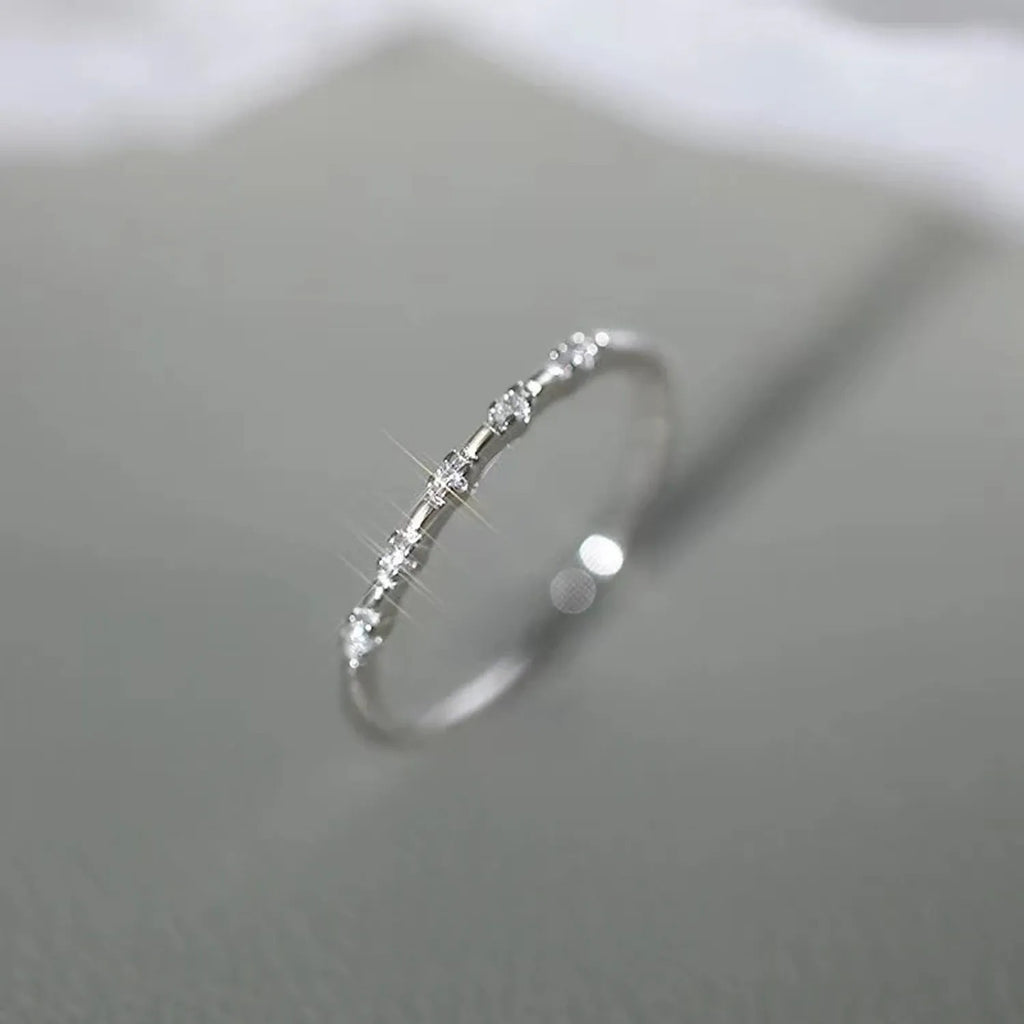 Rhinestone Index Finger Open Ring — Minimalist Light Luxury