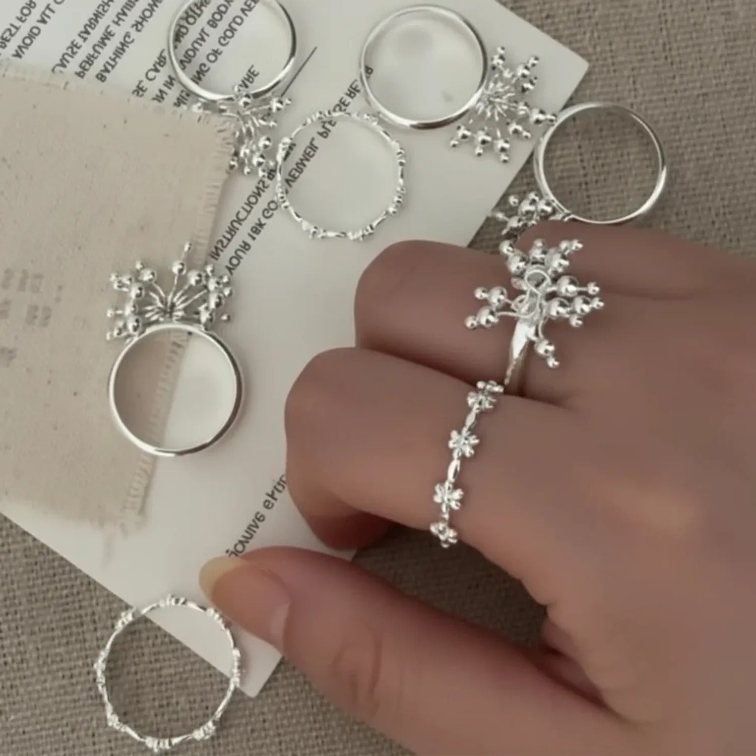RONERAI Firework & Flower Ring