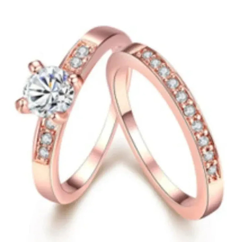 Rose gold ring with diamonds