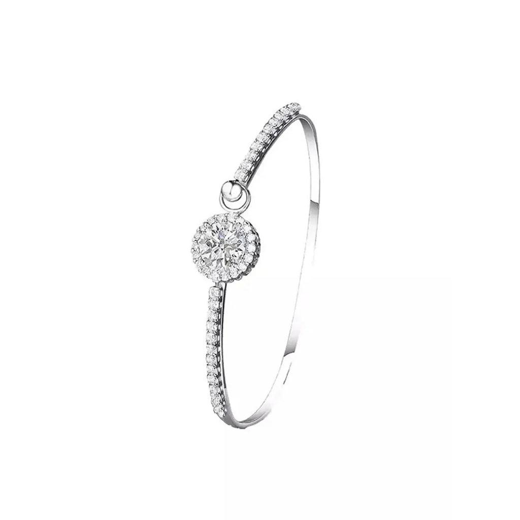 Senwai — Women's Flash Round Zircon Bracelet in Electroplated Copper, Silver