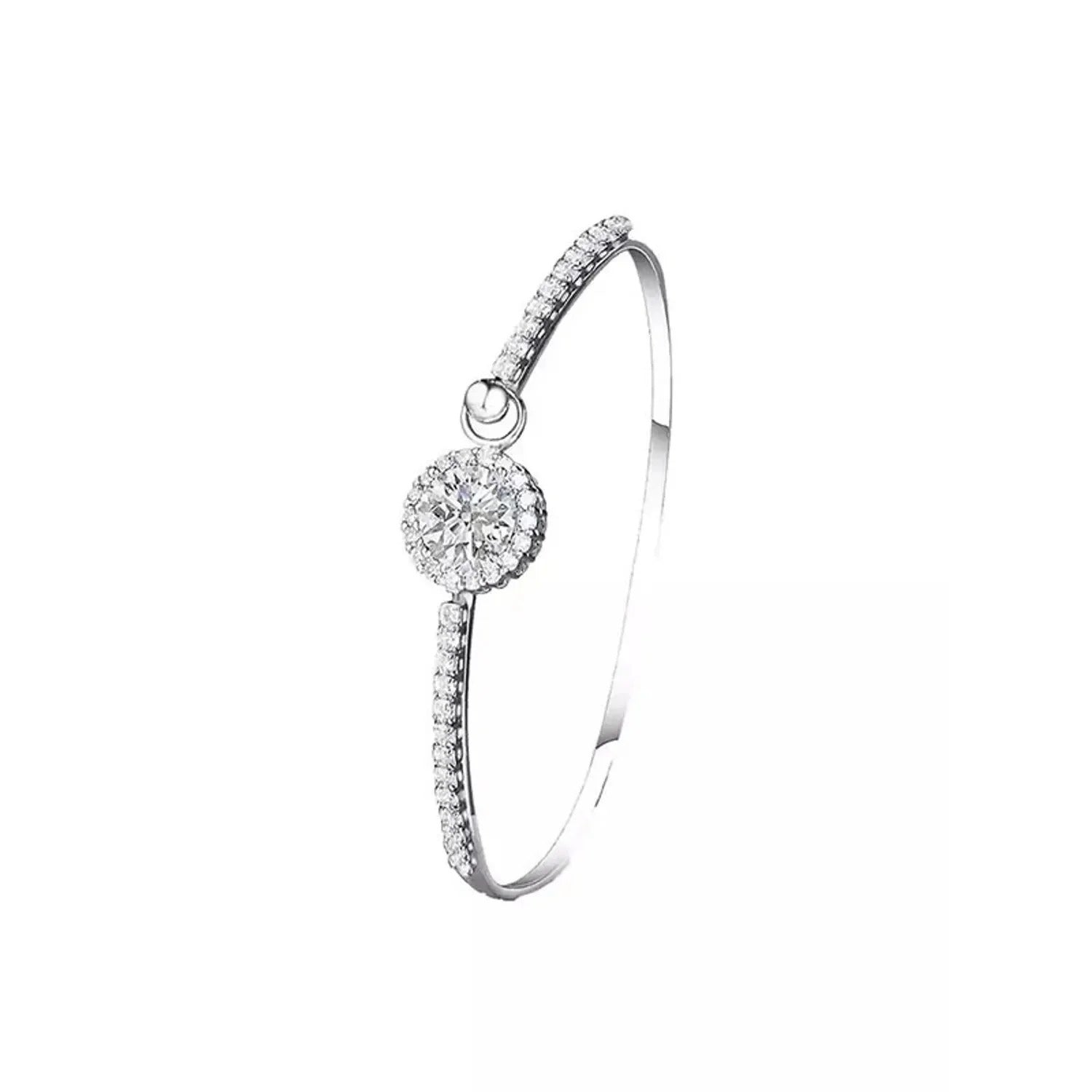 Senwai — Women's Flash Round Zircon Bracelet in Electroplated Copper, Silver
