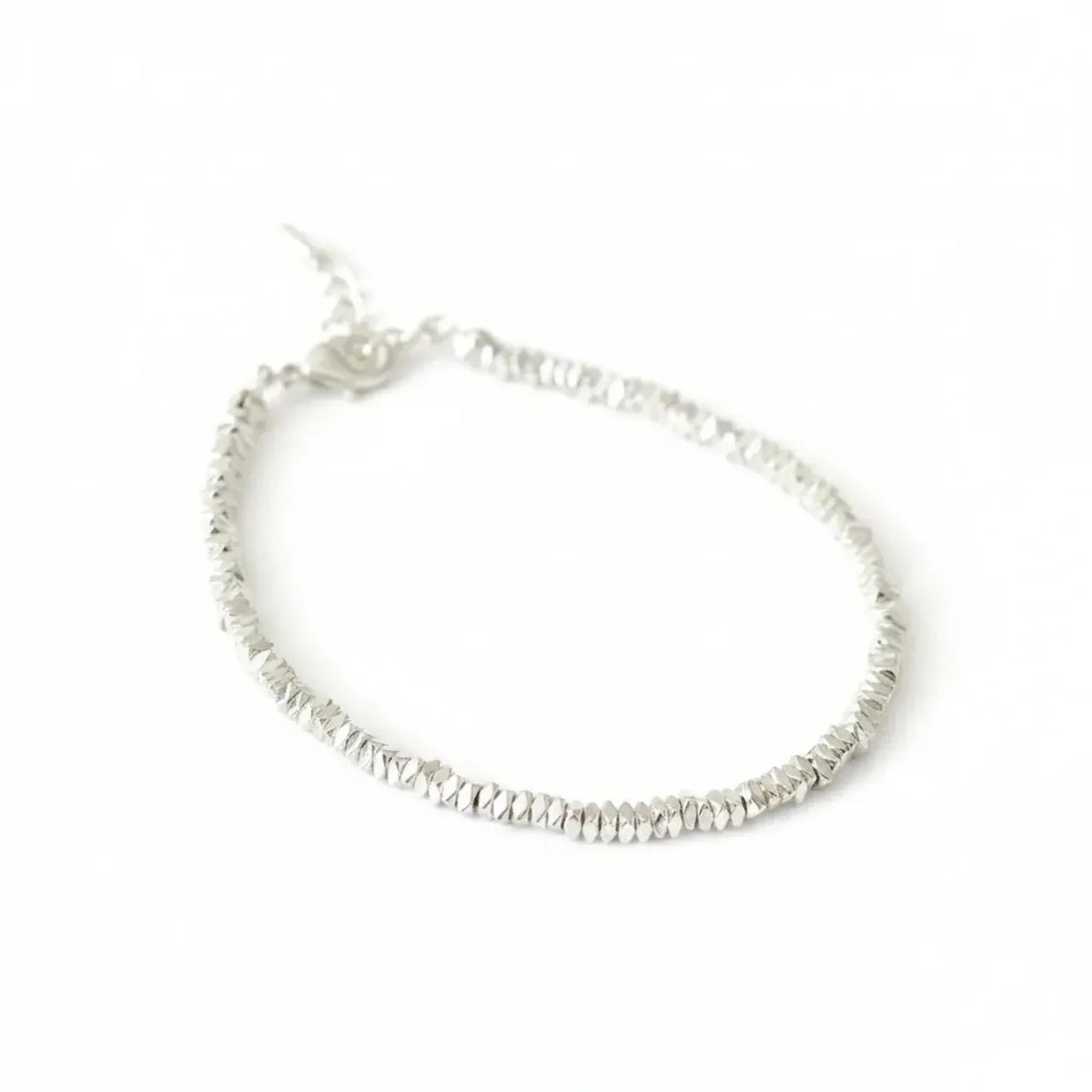 Silver Fragment Pearl Chain Bracelet for Women, Minimalist Silver-Plated Brass Jewelry