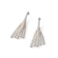 Silver Pearl Fringe Long Tassel Statement Jewelry - Earrings or Necklace