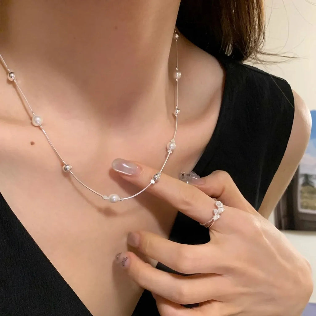Snake Bone Pearl Clavicle Necklace — 2024 Bestseller