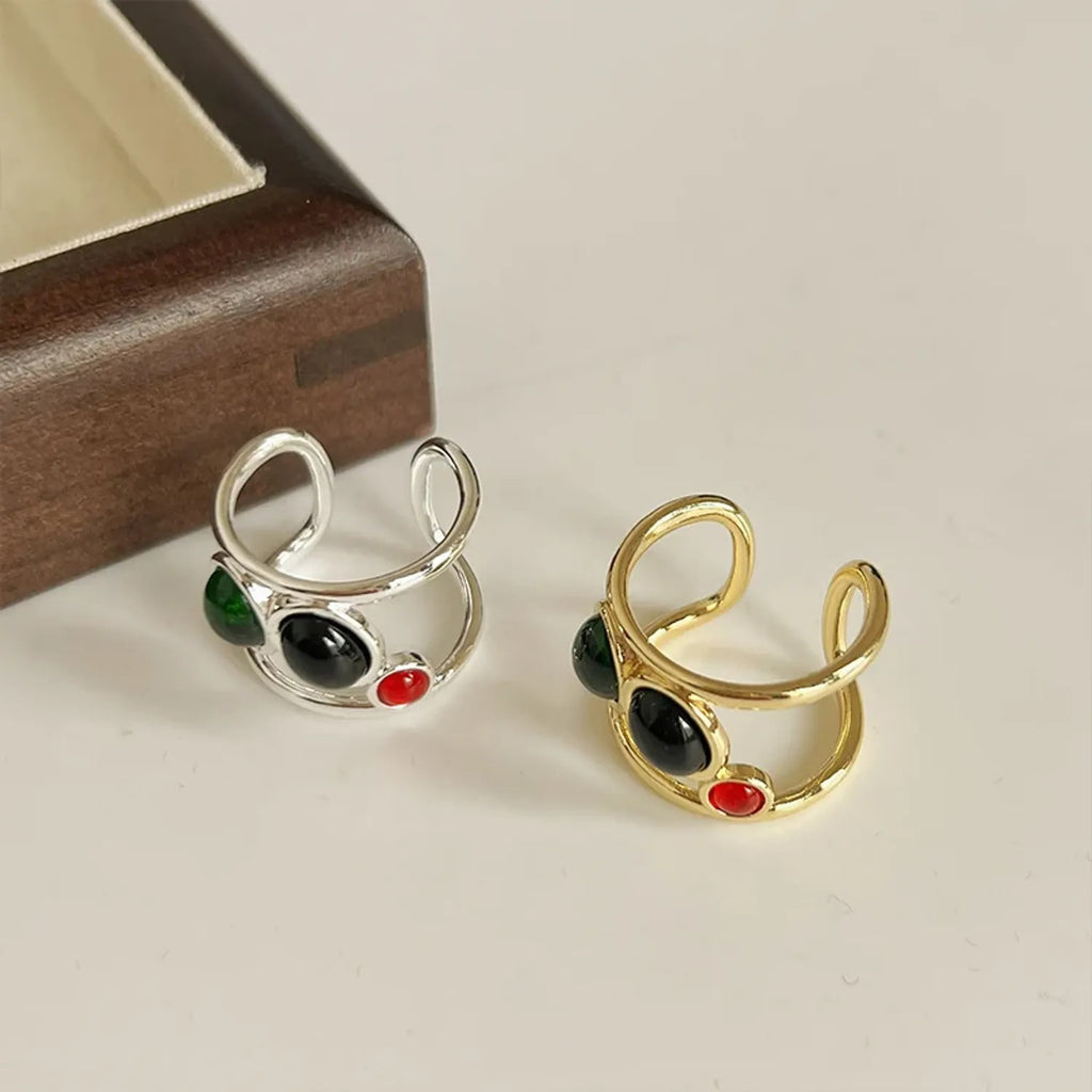 Spanish Niche Retro Open Ring – French Antique Style