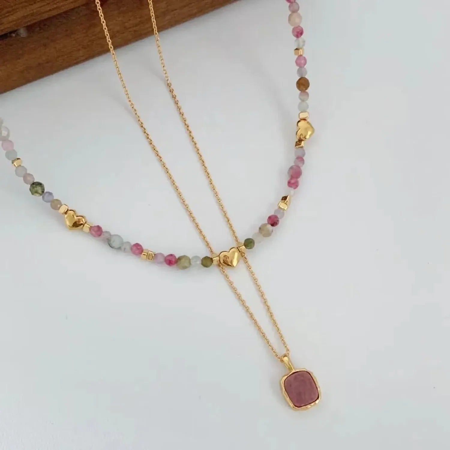 Spring Prelude Multicolor Bead Clavicle Necklace