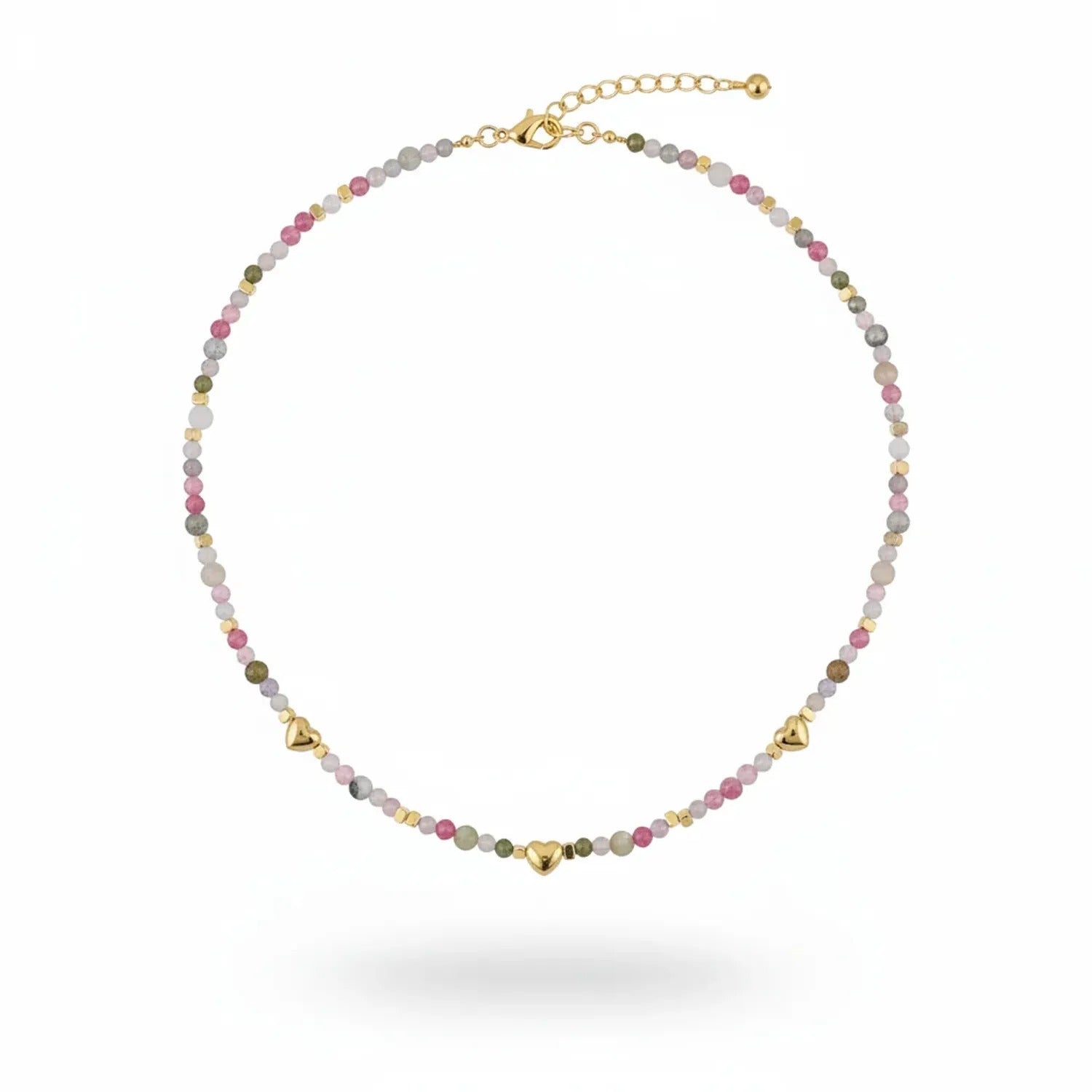 Spring Prelude Multicolor Bead Clavicle Necklace
