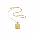 Square Stainless Steel Letter Pendant Necklace