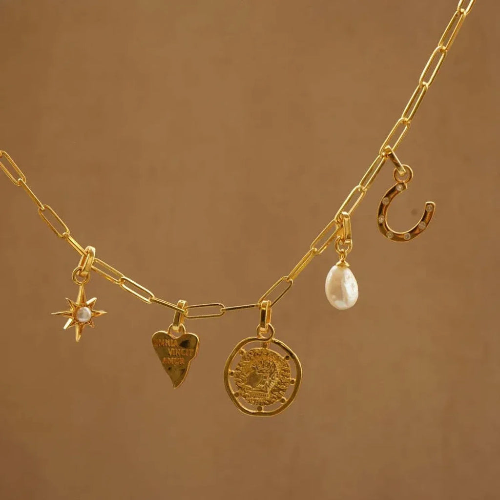 Stainless Steel New-Style Coin-Shaped Irregular Zircon-Inlaid Agate Natural Stone Pendant Necklace