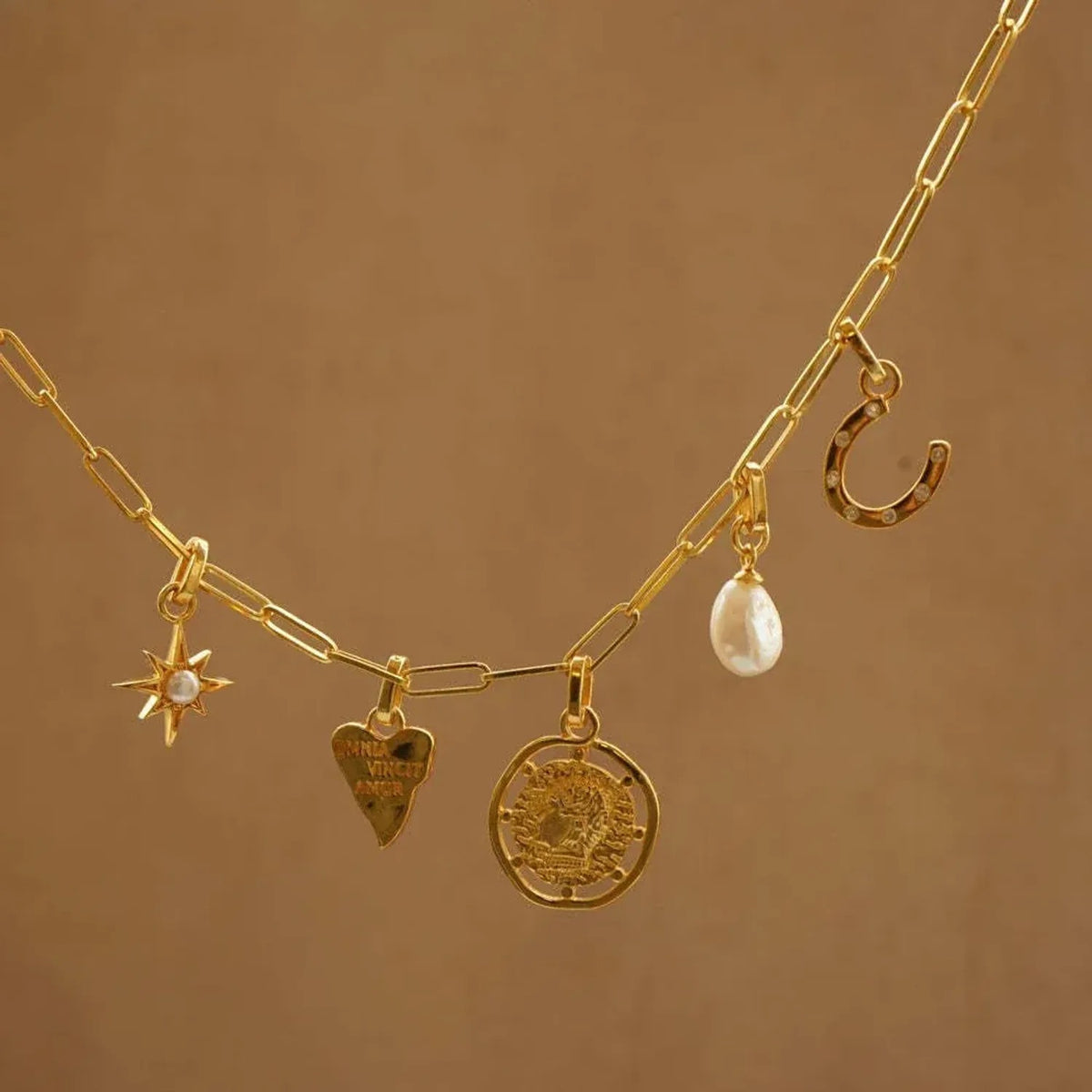 Stainless Steel New-Style Coin-Shaped Irregular Zircon-Inlaid Agate Natural Stone Pendant Necklace