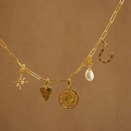 Stainless Steel New-Style Coin-Shaped Irregular Zircon-Inlaid Agate Natural Stone Pendant Necklace