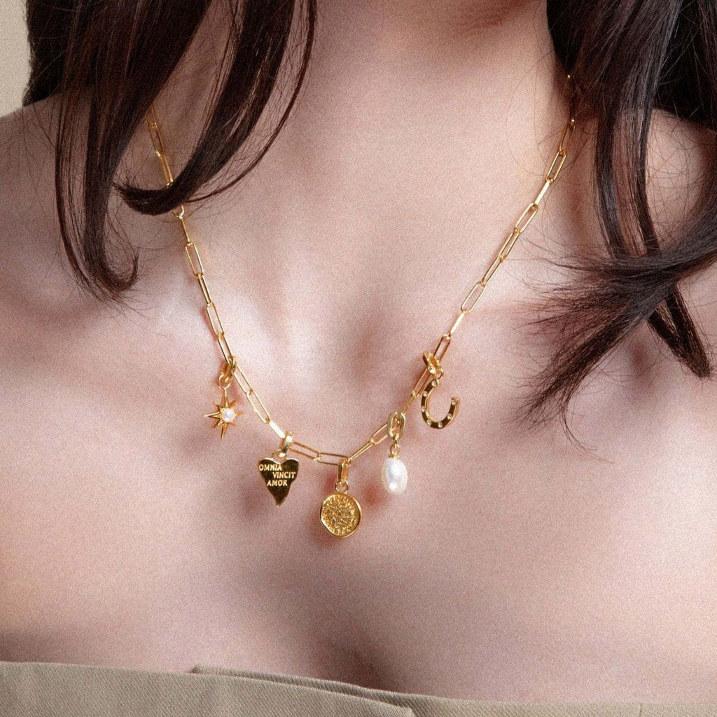 Stainless Steel New-Style Coin-Shaped Irregular Zircon-Inlaid Agate Natural Stone Pendant Necklace
