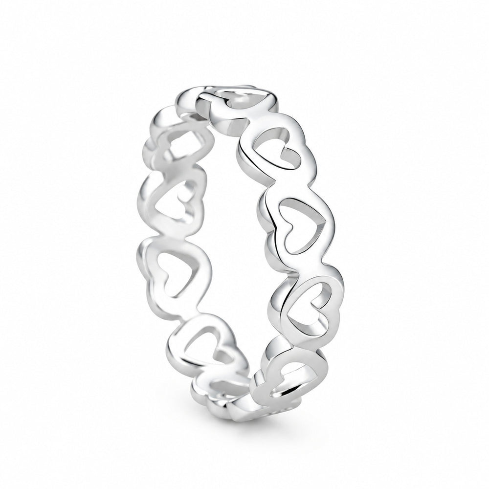 Sterling Silver Heart-shaped Ring For Women