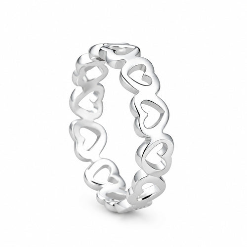 Sterling Silver Heart-shaped Ring For Women