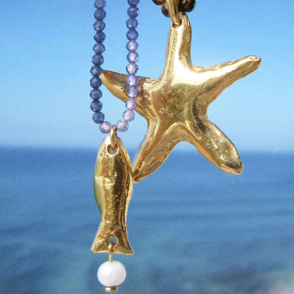 Stylish European And American Stainless Steel Ocean Shell Beaded Necklace