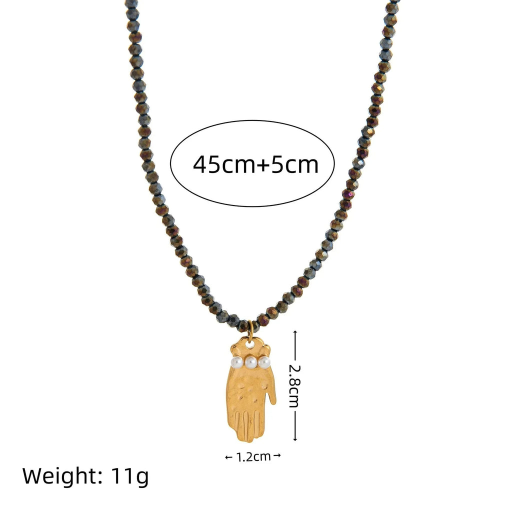 Stylish European And American Stainless Steel Ocean Shell Beaded Necklace