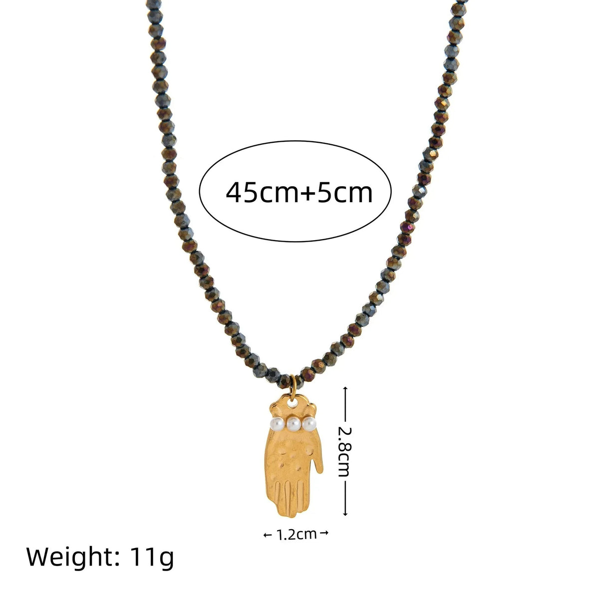 Stylish European And American Stainless Steel Ocean Shell Beaded Necklace